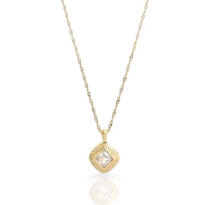 NORA GOLD DIAMOND SHAPED  PENDANT NECKLACE