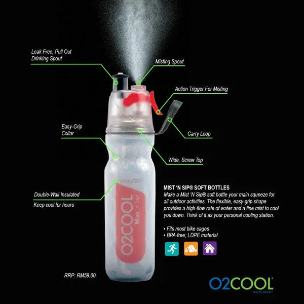 O2COOL Classic Mist 'N Sip with Classic Top - 20oz