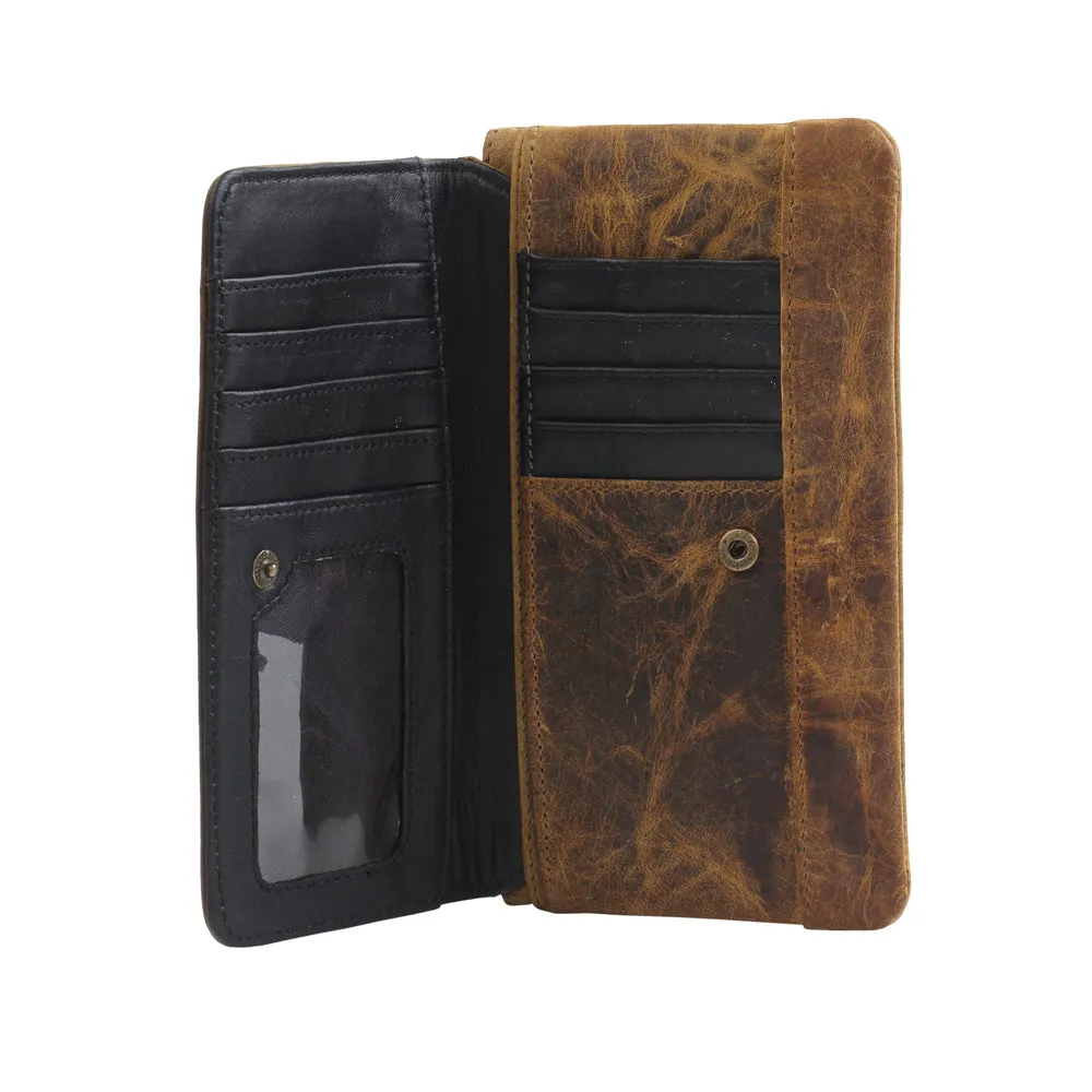 OAK FIRE LEATHER AND HAIRON WALLET