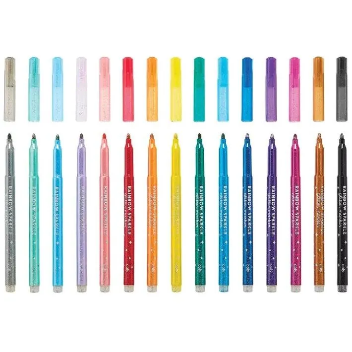 Ooly Rainbow Sparkle Glitter Markers: Set of 15