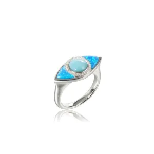 Opal & Larimar Eye of Protection Ring