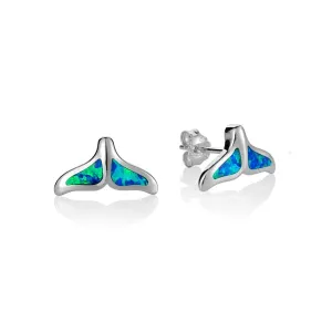 Opal Whale Tail Earrings