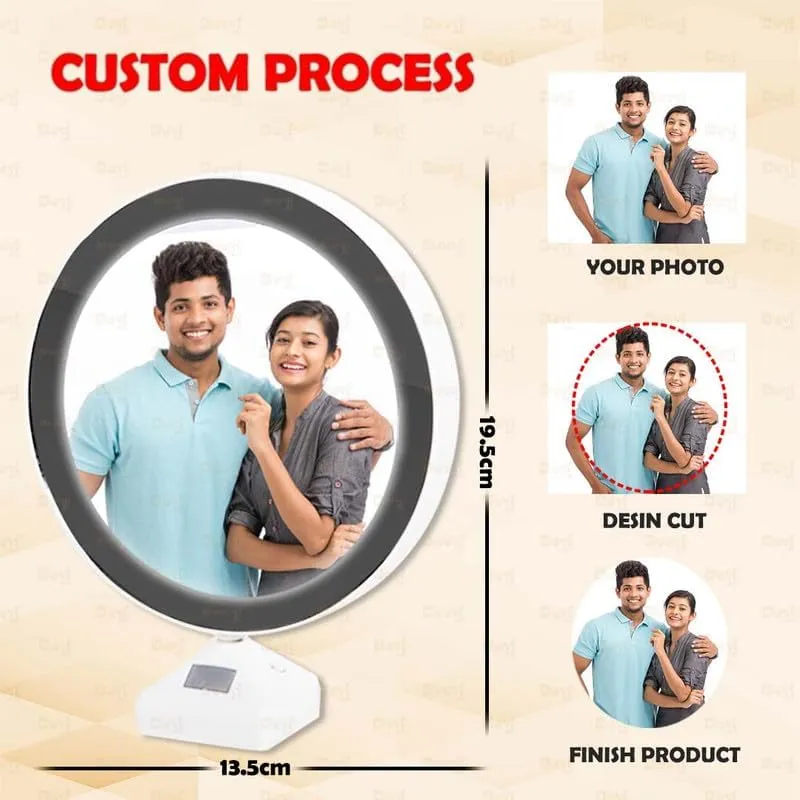 Personalized Round Shape Photo Magic Mirror - A Unique Gift Idea (Small)