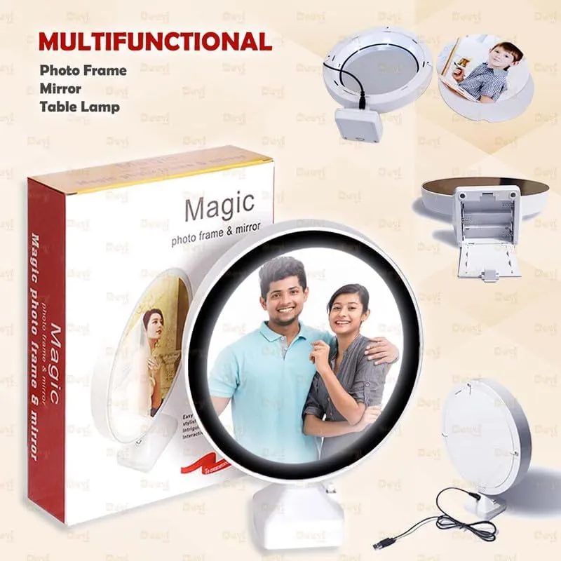 Personalized Round Shape Photo Magic Mirror - A Unique Gift Idea (Small)