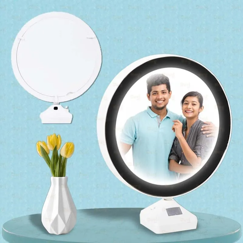 Personalized Round Shape Photo Magic Mirror - A Unique Gift Idea (Small)