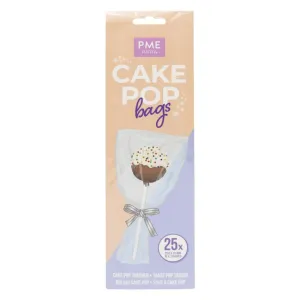 PME Cake Pop Bags with Silver Ties 254x76mm (Pack 25)