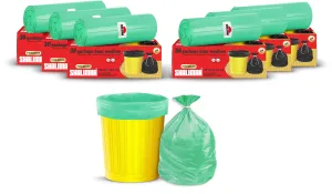 Shalimar Premium Garbage Bags Size 19 X 21 Inches (Medium) 180 Bags (6 Rolls) Dustbin Bag/Trash Bag - Green Color