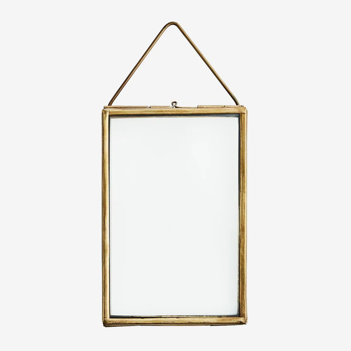 Simple Antique Brass Hanging Glass Frame - Two Sizes