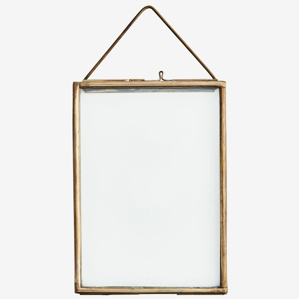 Simple Antique Brass Hanging Glass Frame - Two Sizes