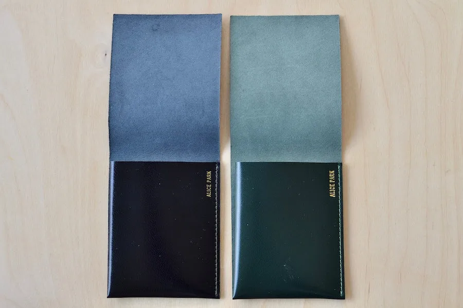 Simple Flap Wallet in Black, Green and Gray Tones Web