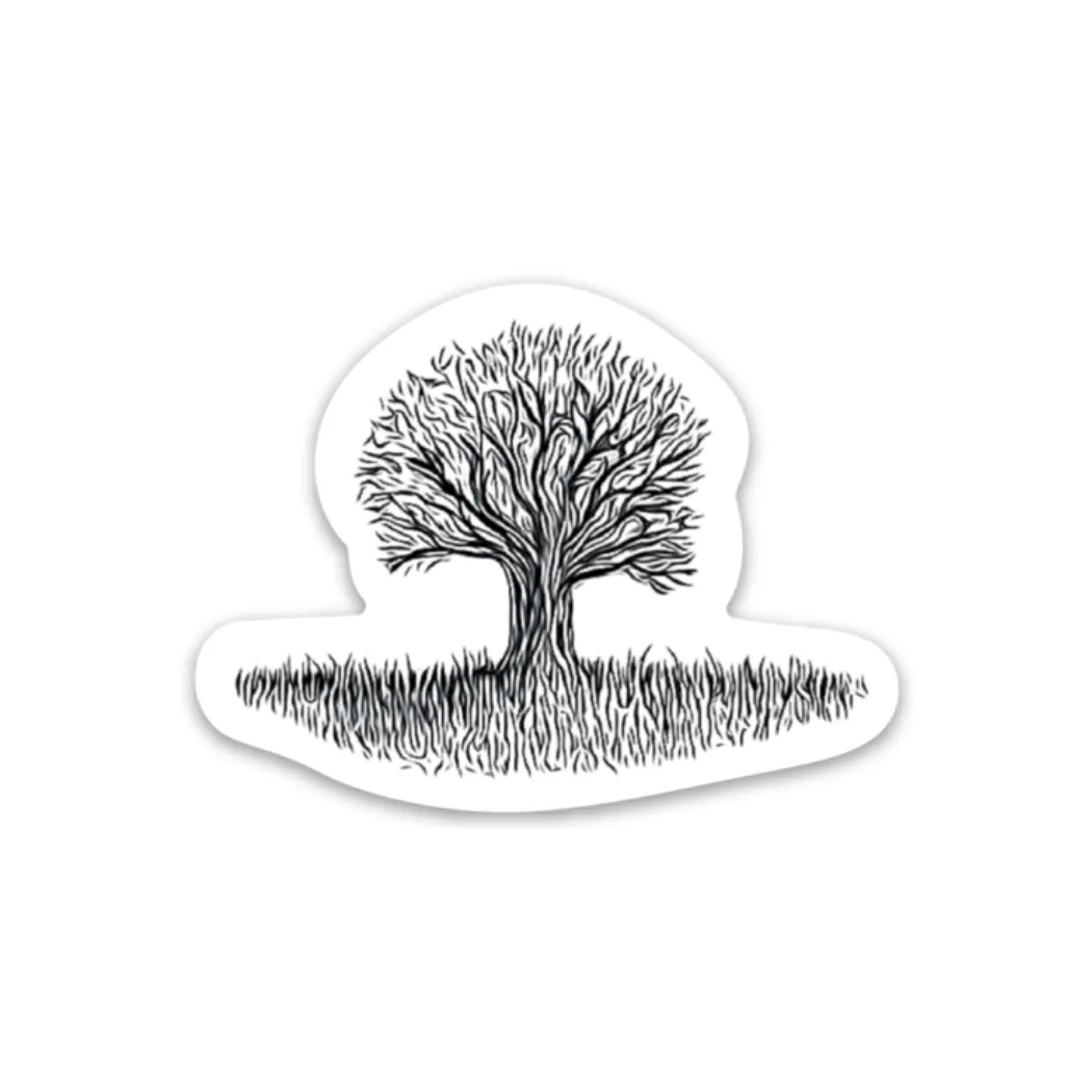 Sticker - Black & White Tree