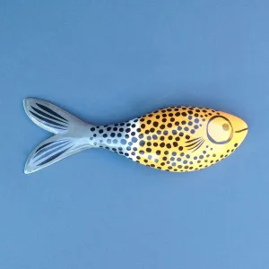 Wall-Mounted Fish Ornament in Orange with Spots