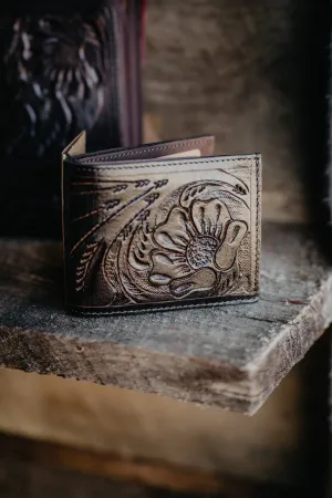 'Westward' Men's Floral Tooled Bifold Wallet by STS Ranchwear